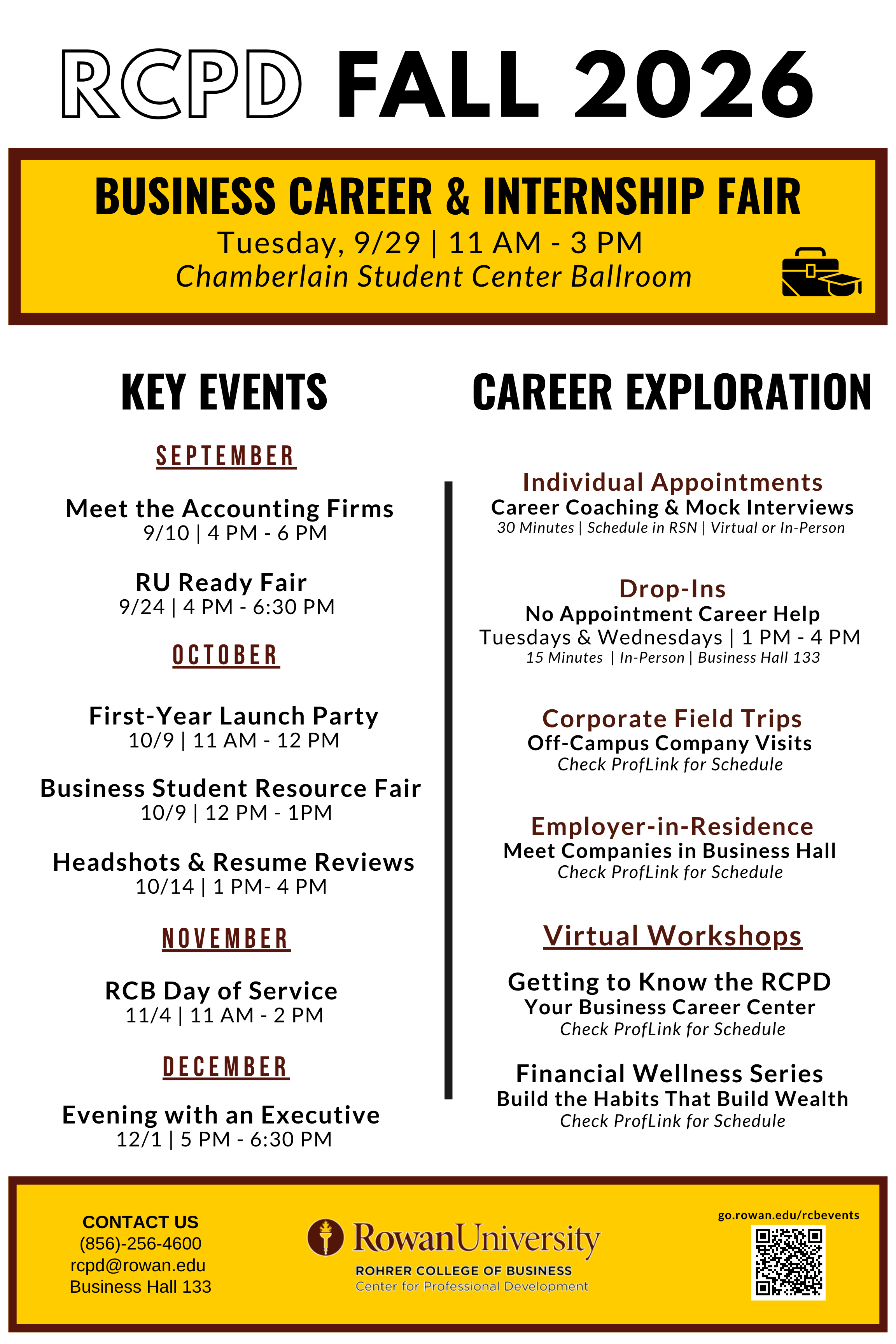 Fall 26 Events Calendar