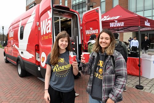 Students in front of Wawa truck