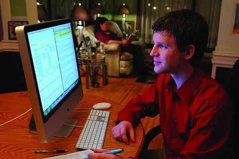 Person in front of computer